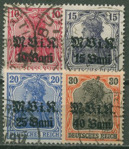Militärverwaltung in Rumänien 1917 Germania mit Aufdruck 4/7 gestempelt