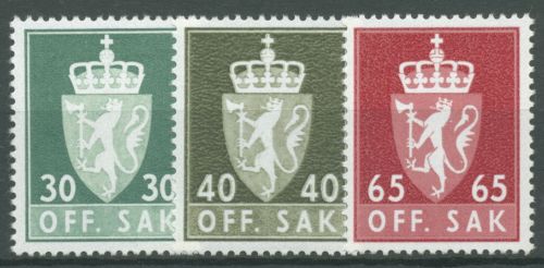 Norwegen 1962 Dienstmarke Wappen D 86/87+90 y postfrisch