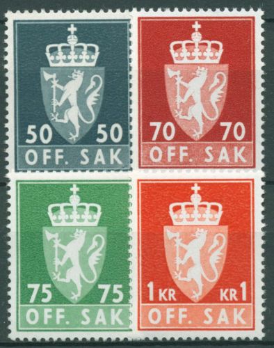 Norwegen 1969 Dienstmarke Wappen D 91/94 postfrisch