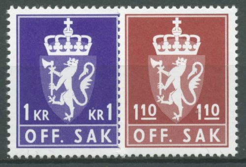 Norwegen 1980 Dienstmarke Wappen D 107/08 postfrisch