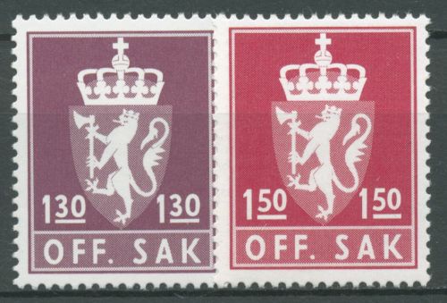 Norwegen 1981 Dienstmarke Wappen D 109/10 postfrisch