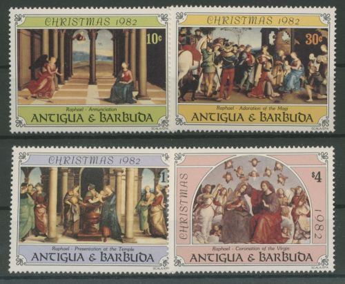 Antigua & Barbuda 1982 Weihnachten, Gemälde von Raffael 695/98 postfrisch