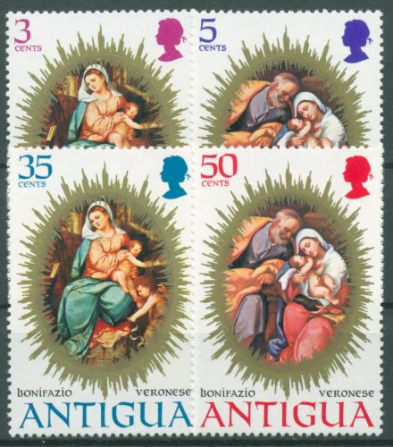 Antigua 1971 Weihnachten Gemälde Bonifazio Veronese 268/71 postfrisch