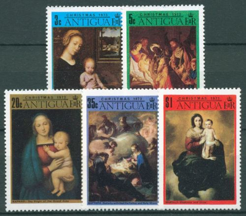 Antigua 1973 Weihnachten Gemälde 305/09 postfrisch