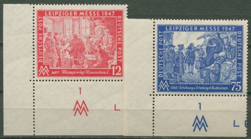 Alliierte Besetzung 1947 Leipziger Messe 965/66 Ecke 3 postfrisch
