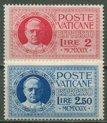 Vatikan 1929 Freimarke Papst Pius XI, 14/15 mit Falz, kleine Fehler