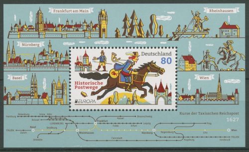 Bund 2020 Europa CEPT Postwege Thurn & Taxis Block 86 postfrisch (C98955)