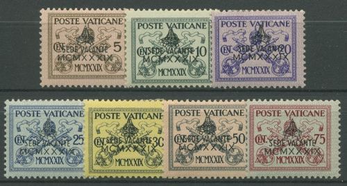 Vatikan 1939 Sede Vacante - Tod von Papst Pius XI. 73/79 mit Falz