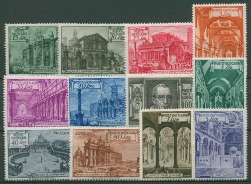 Vatikan 1949 Basiliken Papst Pius XII. 149/60 mit Falz