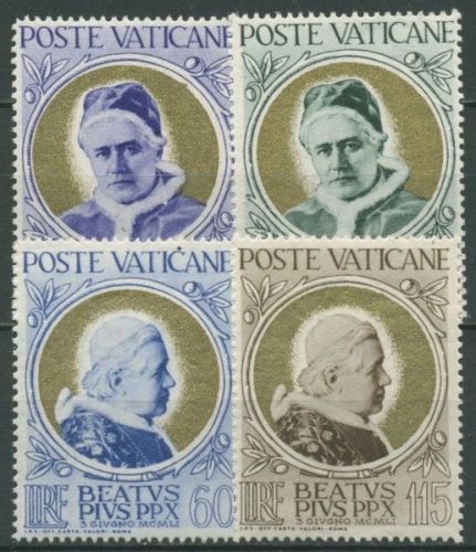 Vatikan 1951 Seligsprechung von Papst Pius X. 174/77 postfrisch
