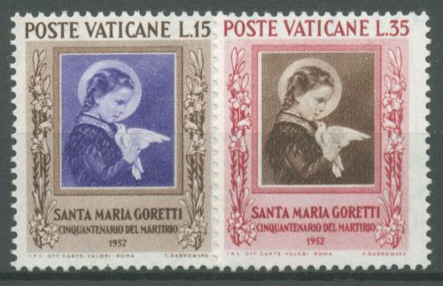 Vatikan 1953 Heilige Maria Goretti 190/91 postfrisch