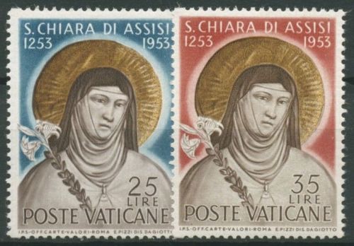 Vatikan 1953 Heilige Klara von Assisi 207/08 postfrisch