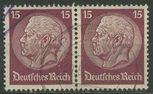 Deutsches Reich 1933 Hindenburg waagerechtes Paar 520 gestempelt