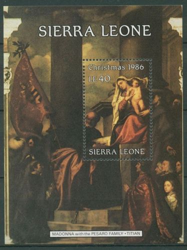 Sierra Leone 1986 Weihnachten Gemälde von Tizian Block 56 postfrisch (C42202)