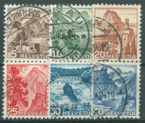 Schweiz 1948 Landschaften Sehenswürdigkeiten Bauwerke 500/05 gestempelt