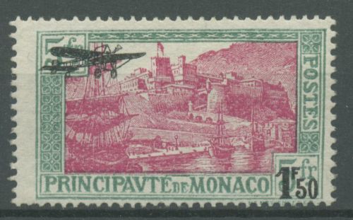 Monaco 1933 Flugpost Ansichten Hafen von Monaco 137 postfrisch