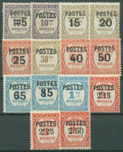 Monaco 1937 Postauftragsmarken mit Aufdruck 149/62 postfrisch