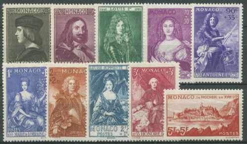 Monaco 1939 Bildnisse früherer Herrscher 190/99 mit Falz