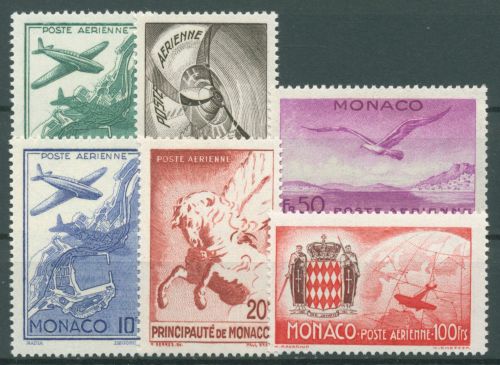 Monaco 1942 Flugpostmarken Flugzeug Wappen Möwe 267/72 postfrisch