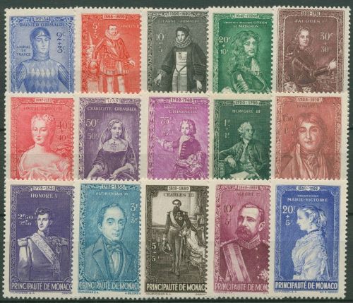 Monaco 1942 Bildnisse früherer Herrscher von Monaco 273/87 postfrisch
