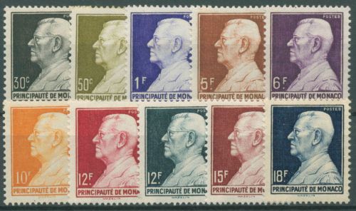 Monaco 1948/49 Fürst Louis II. 371/80 postfrisch