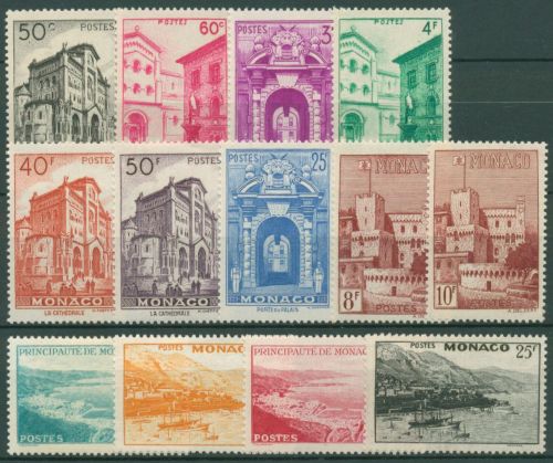 Monaco 1948/49 Ansichten Bauwerke 381/93 postfrisch