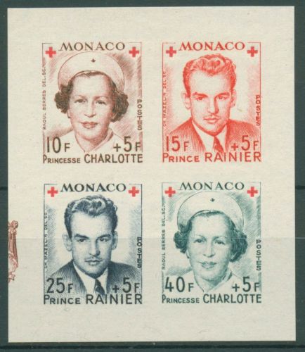 Monaco 1949 Rotes Kreuz Prinzessin Charlotte Fürst Rainier 397/00 B postfrisch