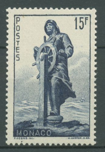 Monaco 1951 Denkmal Fürst Albert I. Steuermann 427 postfrisch