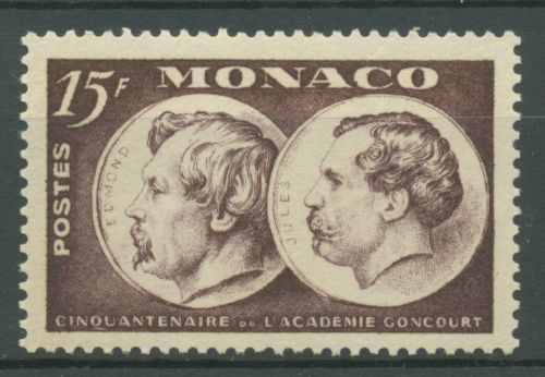 Monaco 1951 Schriftsteller Académie Goncourt 428 postfrisch