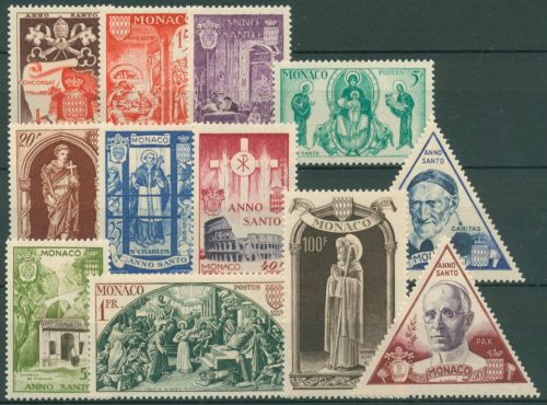 Monaco 1951 Heiliges Jahr 1950 Papst Pius Kirchenfenster 429/40 postfrisch