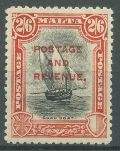 Malta 1928 Sehenswürdigkeiten Schiff Goza-Barke 146 mit Falz
