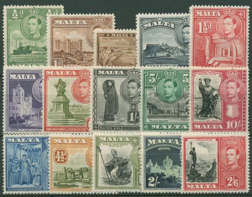 Malta 1938 Landesmotive Palast Denkmal Kathedrale 176/90 mit Falz