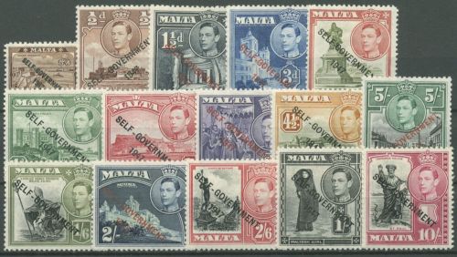 Malta 1948 Landesmotive Palast Denkmal Kathedrale 199/213 mit Falz