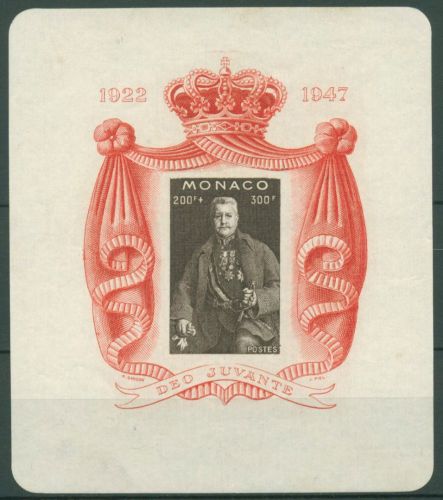 Monaco 1947 Fürst Louis II. Block 2 mit Falz (C65833)