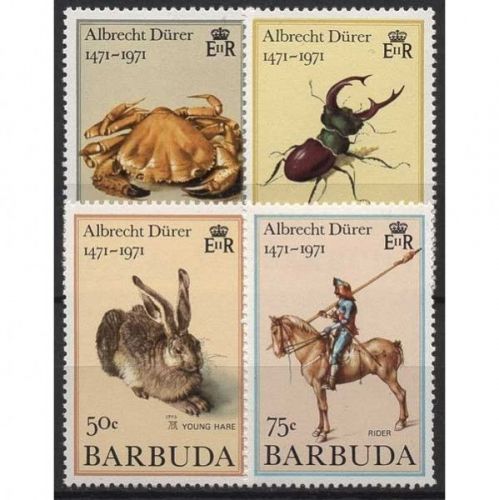 Barbuda 1971 Albrecht Dürer Tierzeichnungen I/IV postfrisch