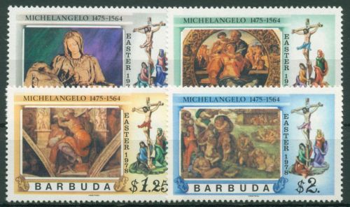 Barbuda 1978 Ostern Gemälde Michelangelo 377/80 postfrisch