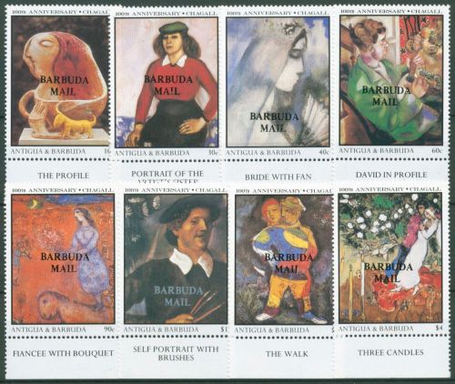 Barbuda 1987 Gemälde Marc Chagall 991/98 postfrisch
