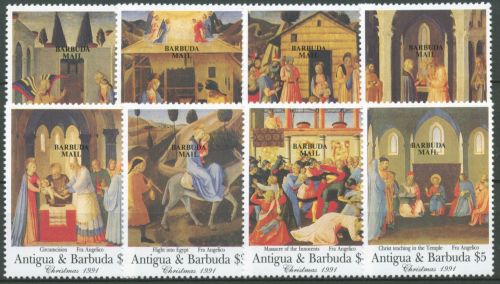 Barbuda 1991 Weihnachten Gemälde Fra Angelico 1345/52 postfrisch