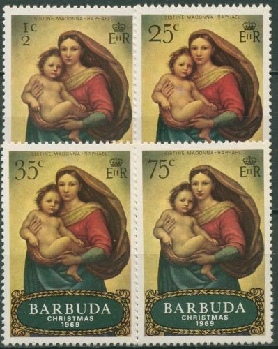 Barbuda 1969 Weihnachten Gemälde Raffael 38/41 postfrisch