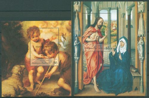 Barbuda 1996 Weihnachten´95 Gemälde Block 253/54 postfrisch (C65836)