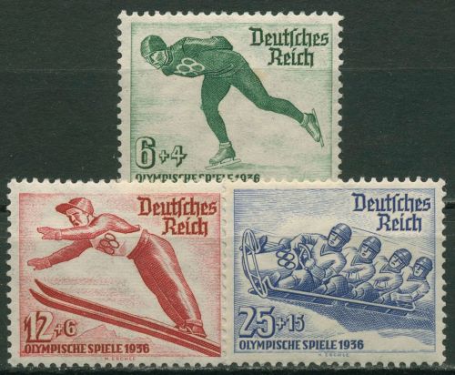 Deutsches Reich 1935 Olympische Winterspiele 600/02 mit Falz