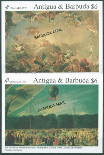 Barbuda 1992 GRENADA Gemälde Block 203/04 postfrisch (C65839)