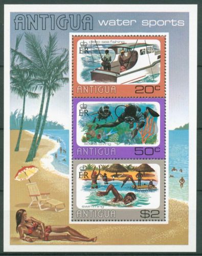 Antigua 1976 Wassersport Block 26 postfrisch (C65841)