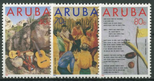 Aruba 1993 Folklore Musikinstrumente Gemälde "Dera Gai" 122/24 postfrisch