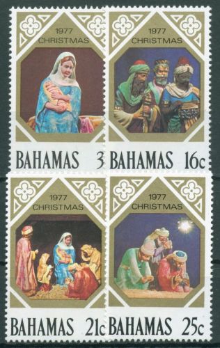 Bahamas 1977 Weihnachten Krippenfiguren 424/27 postfrisch
