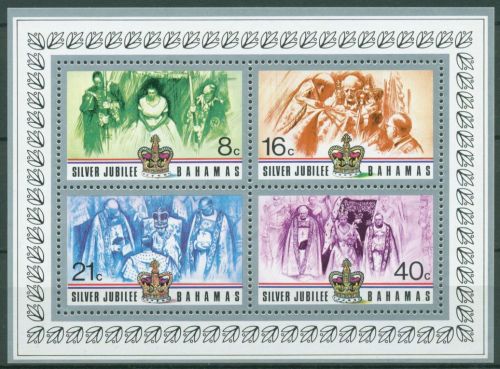 Bahamas 1977 25 Jahre Krönung Königin Elisabeth II. Block 19 postfrisch (C65849)