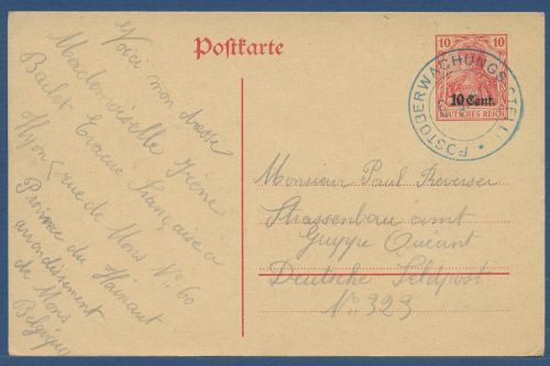 Etappengebiet West 1917 Postkarte P 3 gebraucht (X41129)