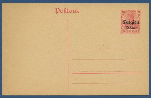 Landespost in Belgien 1917 Postkarte P 11 I ungebraucht (X41133)