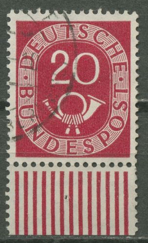 Bund 1951 Posthorn Bogenmarken 130 Unterrand gestempelt