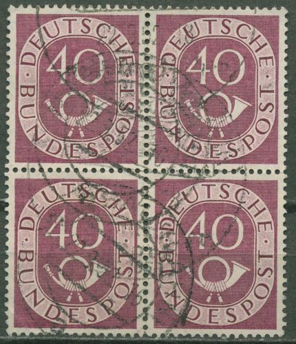 Bund 1951 Posthorn Bogenmarken 133 4er-Block gestempelt